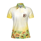 God Made Golf Girl Sunshine Short Sleeve Women Polo Shirt, Yellow Sunflower Golf Shirt For Ladies, Unique Female Golf Gift