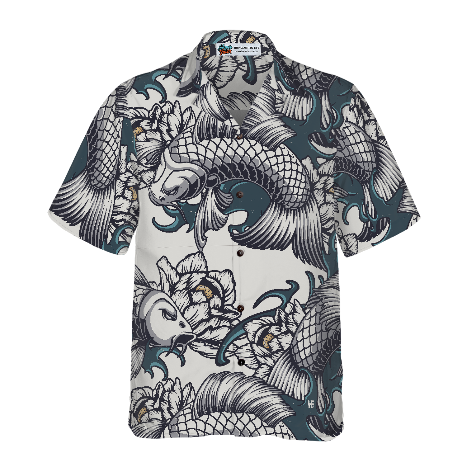 Traditional Floral Fish Hawaiian Shirt