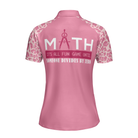 Pink Leopard Math Teacher Short Sleeve Women Polo Shirt, Funny Math Shirt For Ladies