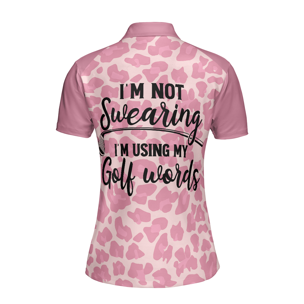 Golf Women Short Sleeve Women Polo Shirt, Pink Leopard Shirt For Golf Ladies, Funny Golf Shirt With Sayings