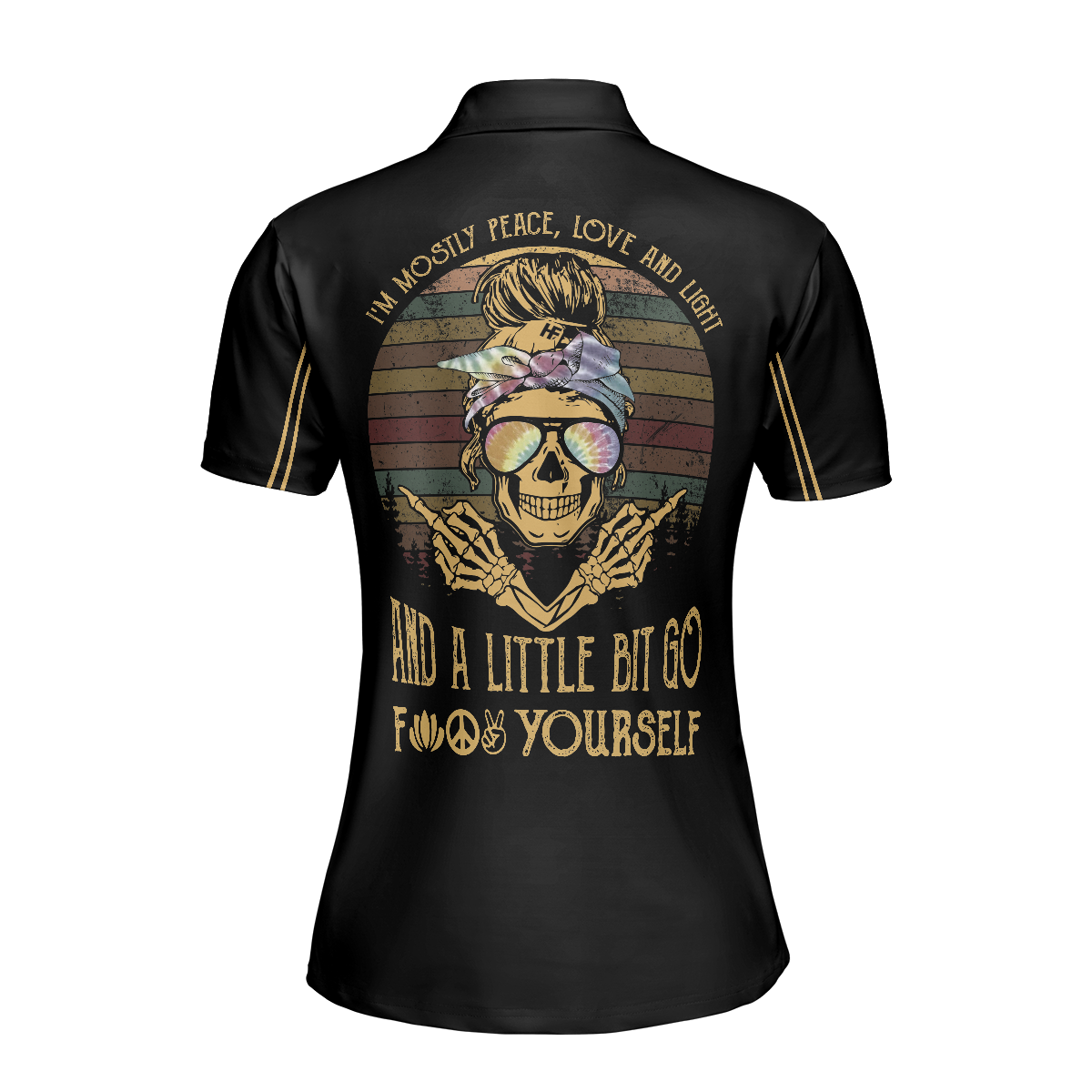 Peace Love And Light Vintage Sunset V2 Short Sleeve Women Polo Shirt