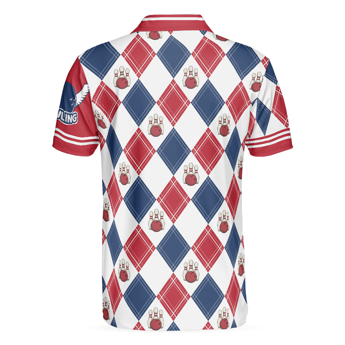 I Don't Need Therapy I Just Need To Bowl Polo Shirt, Argyle Pattern Bowling Shirt For Men, Gift For Bowling Lovers