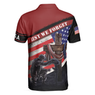 Lest We Forget With USA Flag Polo Shirt, American Flag Polo Shirt For Men, Gift Idea For Veterans