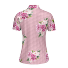 Watercolor Flowers And Golf Short Sleeve Women Polo Shirt