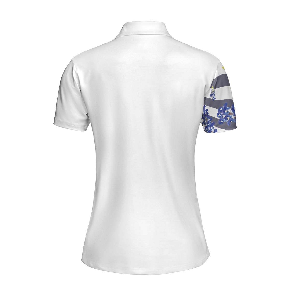 Bluebonnet Golf Short Sleeve Women Polo Shirt, Floral Texas Golf Shirt For Ladies