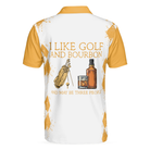 Golf And Wine Polo Shirt, Orange Argyle Pattern Golf Shirt For Male Players, Funny Golf Shirt With Sayings