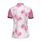 Ladies Mrs. Bones Golf Pink Argyle Short Sleeve Women Polo Shirt, Proof That Women Can Drive White And Pink Golf Shirt For Ladies