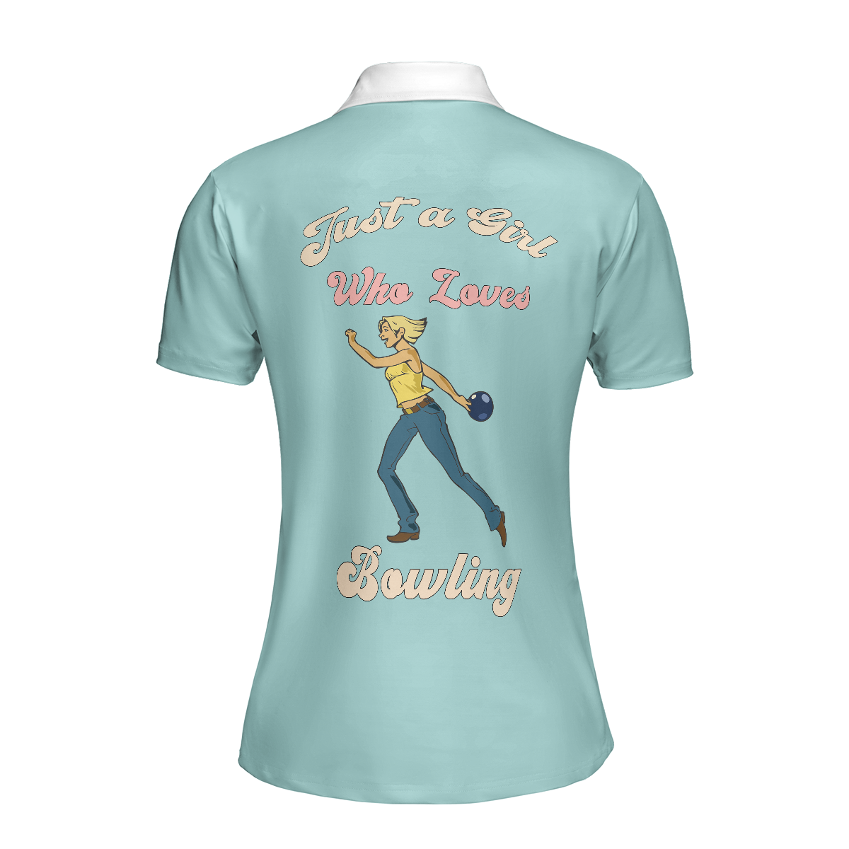 Just A Girl Who Loves Bowling Short Sleeve Polo Shirt, Plaid Pattern Bowling Polo Shirt For Female Bowlers