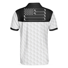 Golf Ball Pattern Skull Polo Shirt, Black And White American Flag Polo Shirt, Best Golf Shirt For Men - Hyperfavor