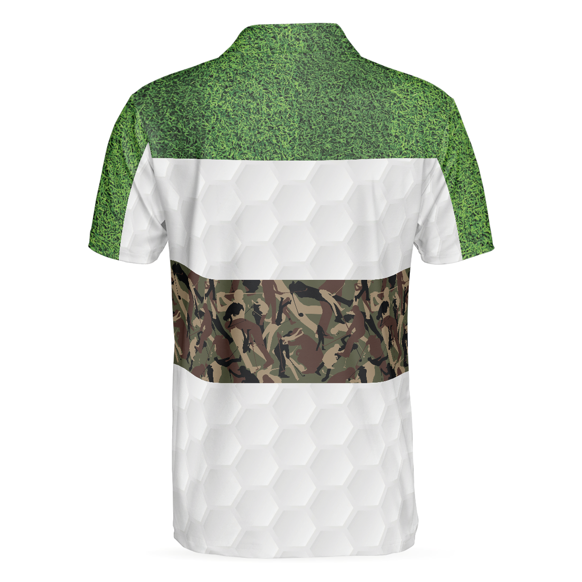 Golf In Green And Camouflage Pattern Golf Polo Shirt, Cool Golf Shirt For Men, Best Gift For Golfers