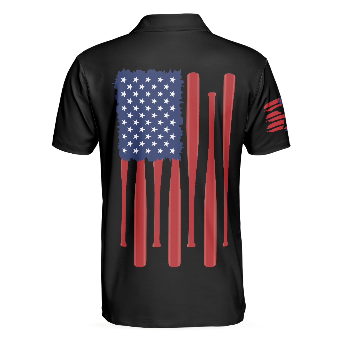 America Baseball Polo Shirt, American Flag Baseball Shirt For Men
