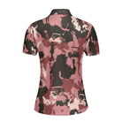 Golf Girl Camouflage Short Sleeve Women Polo Shirt, Pink Camo Golf Shirt For Ladies, Cool Golf Gift For Women
