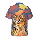 Oriental Powerful Tiger Hawaiian Shirt, Dawn Sun And Cloud Tiger Print Shirt For Men