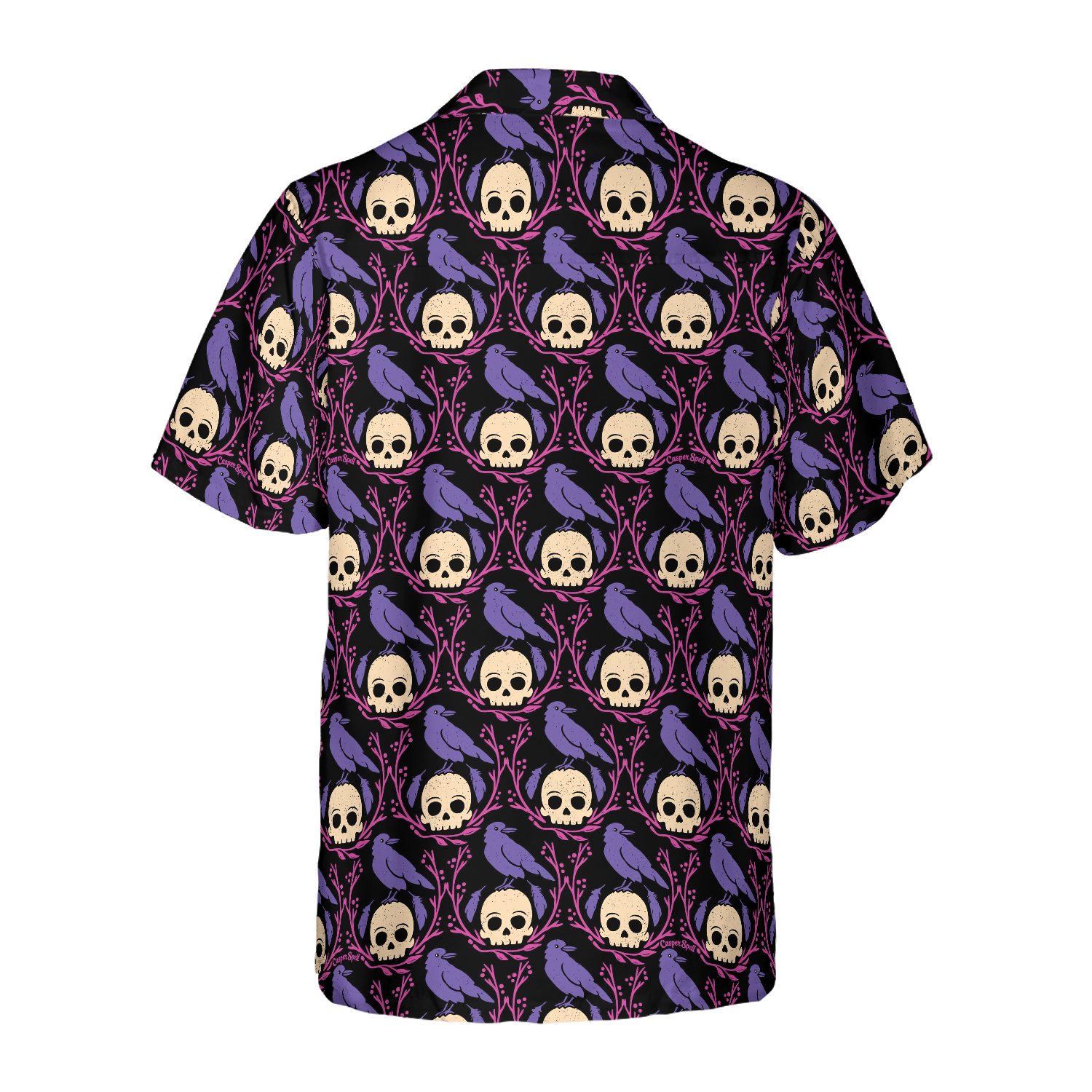 Raven Skull Halloween Shirt For Men Hawaiian Shirt