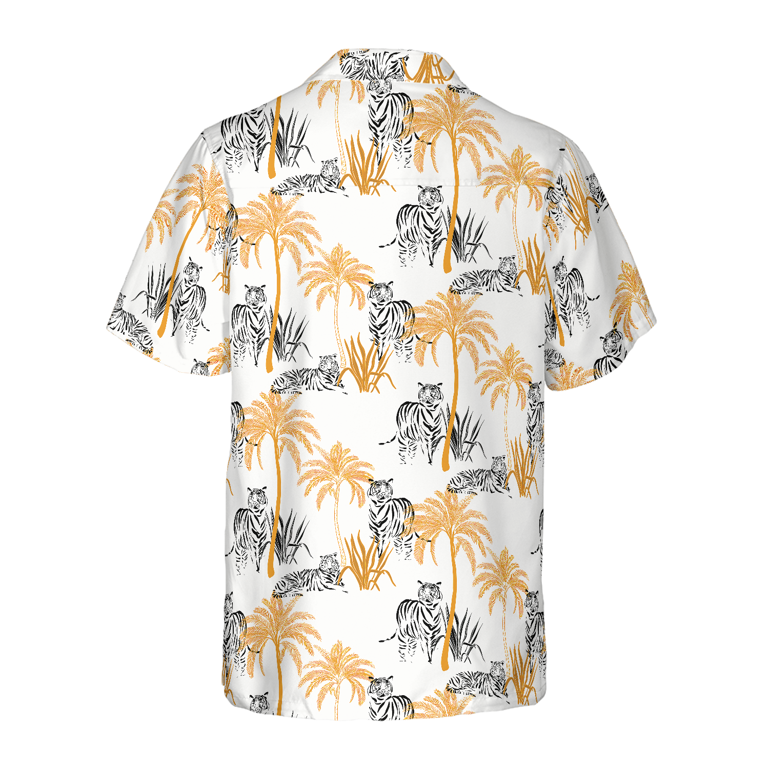 Tropical Palm Tree Tigers Shirt For Men Hawaiian Shirt