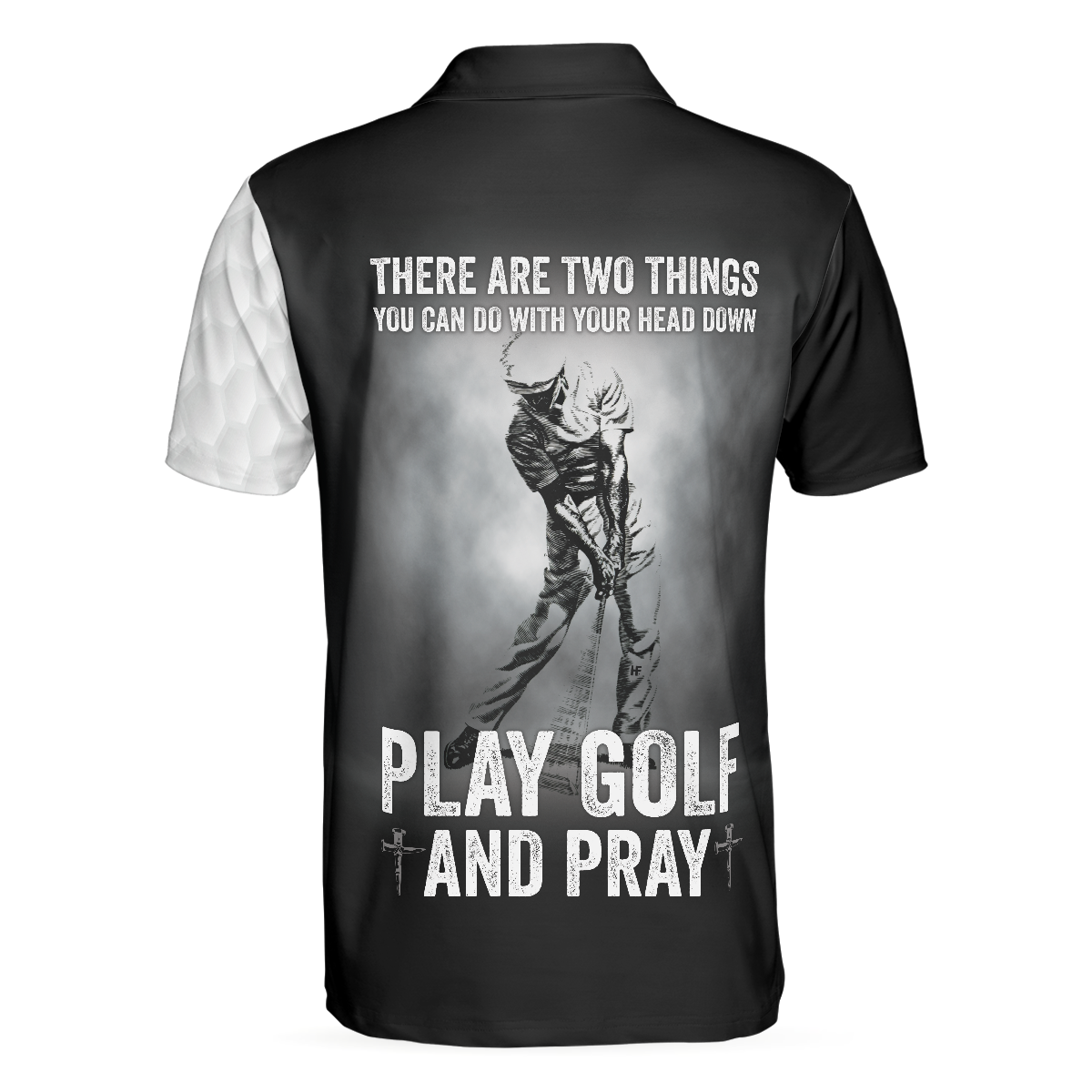 My Head Down When Play Golf And Pray Christian Love Golf Polo Shirt, Christan Golfing Shirt For Men