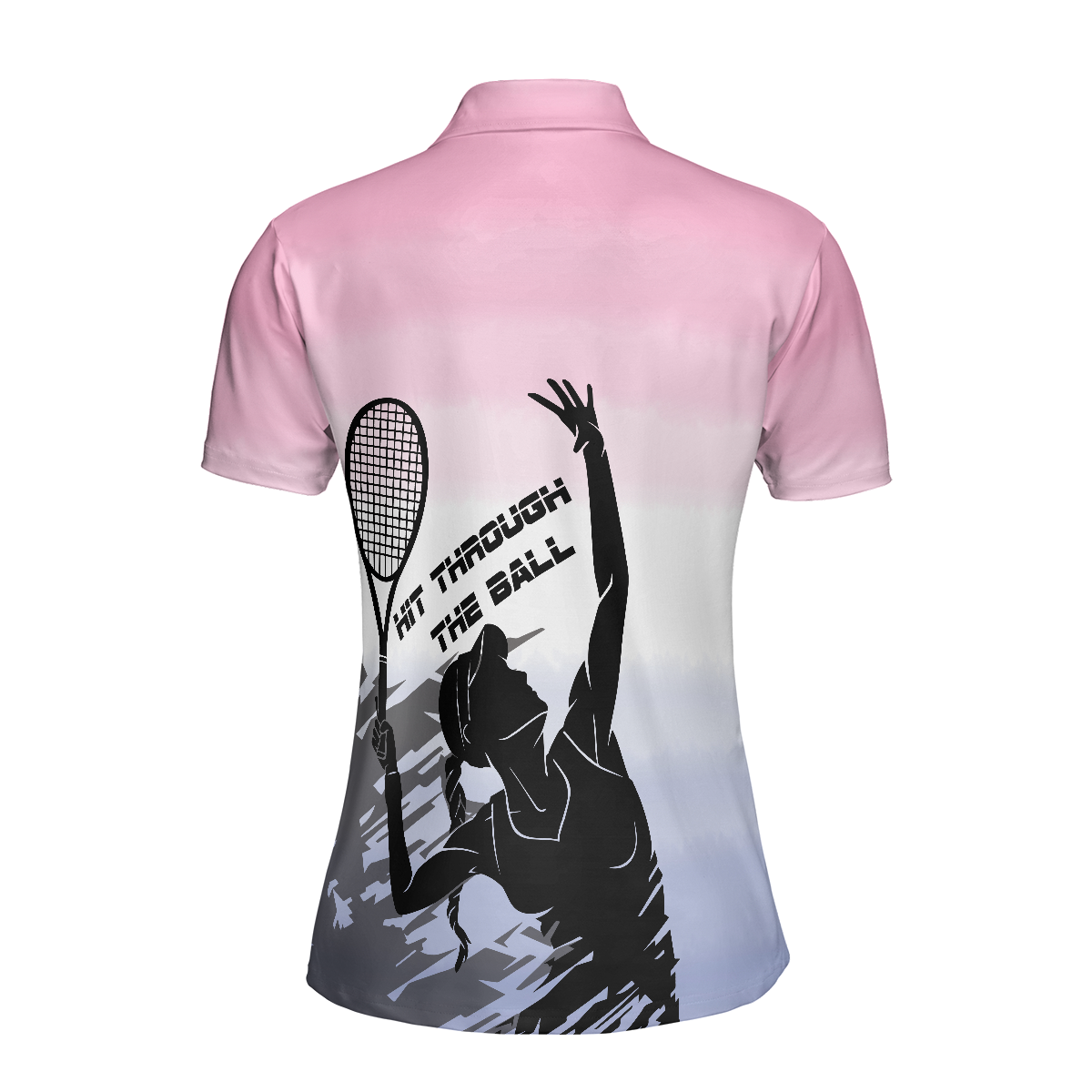 Hit Through The Tennis Ball Dip-dyed Short Sleeve Women Polo Shirt
