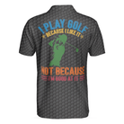 Golf Swing Swear Drink Repeat Polo Shirt, Black Golf Ball Pattern Shirt For Male, Funny Golf Shirt With Sayings