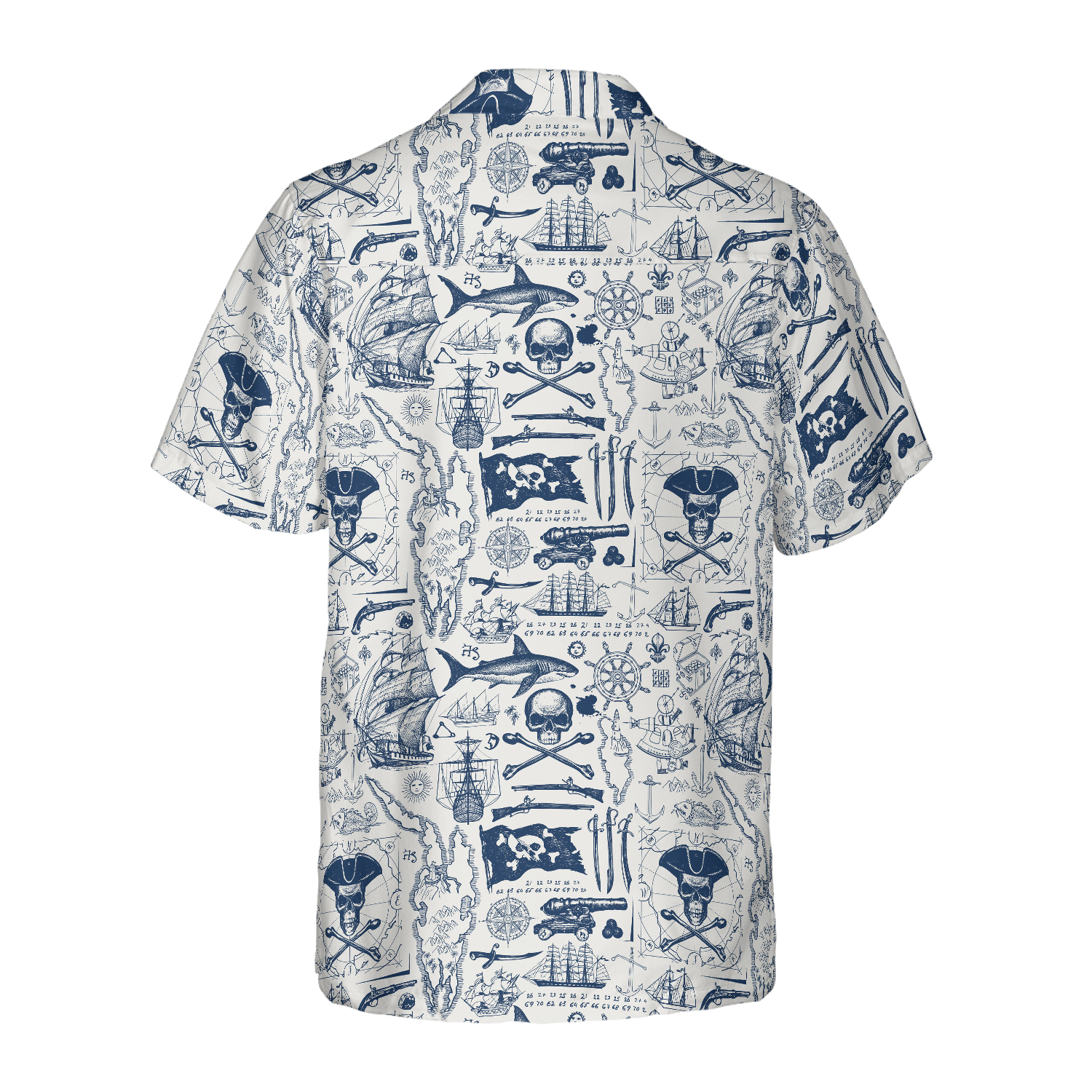 Vintage Pirate And Nautical Symbols Hawaiian Shirt