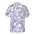 Blue Floral Pizza Pattern Shirt Hawaiian Shirt