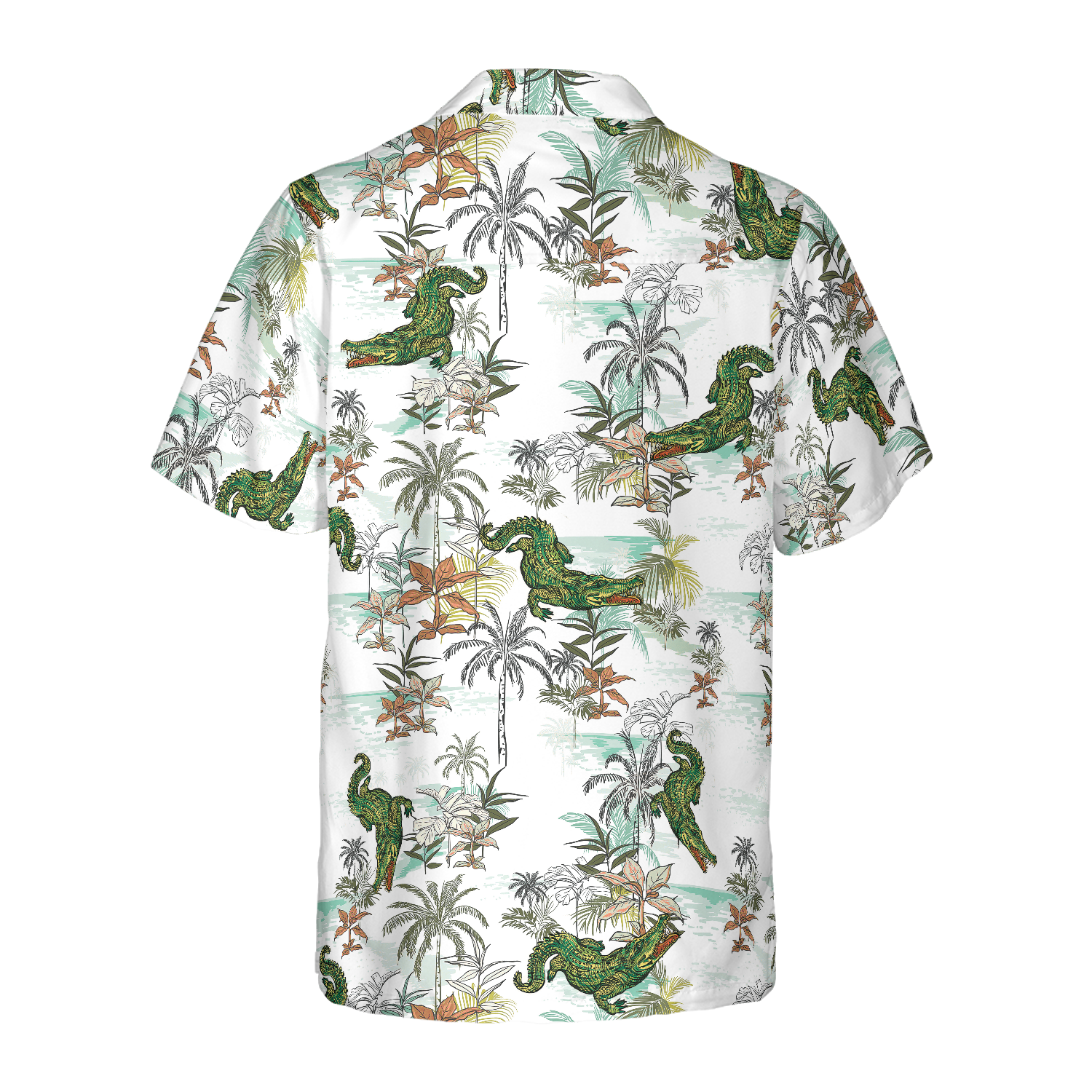 Alligator Seamless Pattern Shirt For Men Hawaiian Shirt