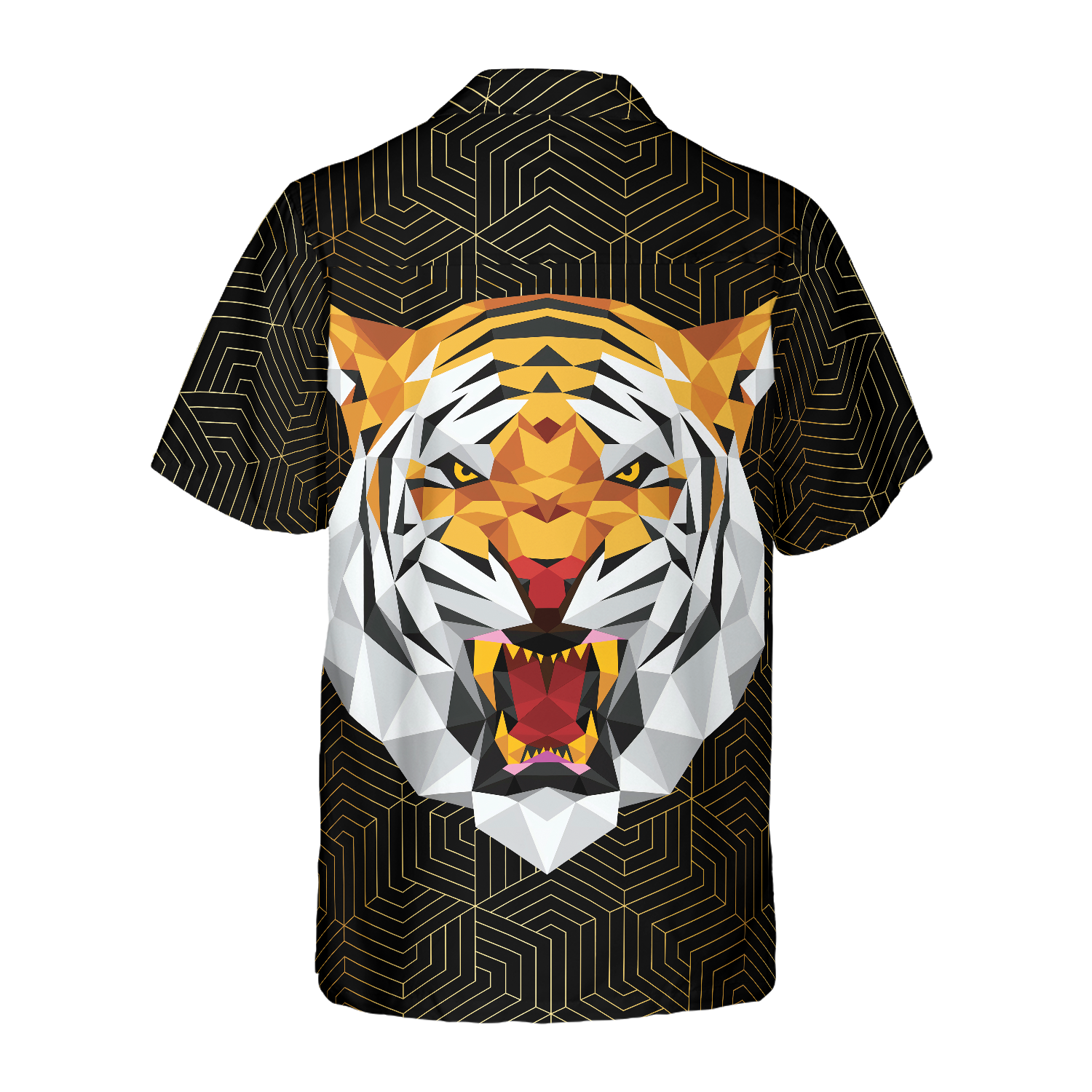Geometric Tiger Shirt For Men Hawaiian Shirt