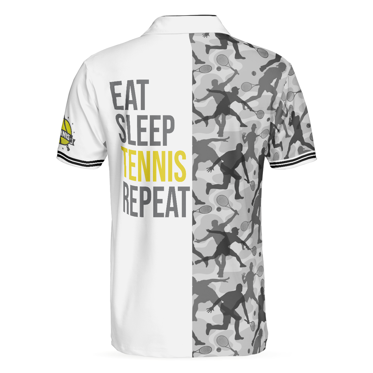 Eat Sleep Tennis Repeat Polo Shirt, Tennis Shirt For Male Players, Best Tennis Themed Polo Shirt