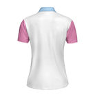 Queen Of The Lanes Pink And Blue Bowling Short Sleeve Women Polo Shirt, Bowling Shirt For Ladies