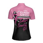 I'm A Classy Sassy Bowling Girl Black And Pink Bowling Short Sleeve Women Polo Shirt, Bowling Gift For Ladies