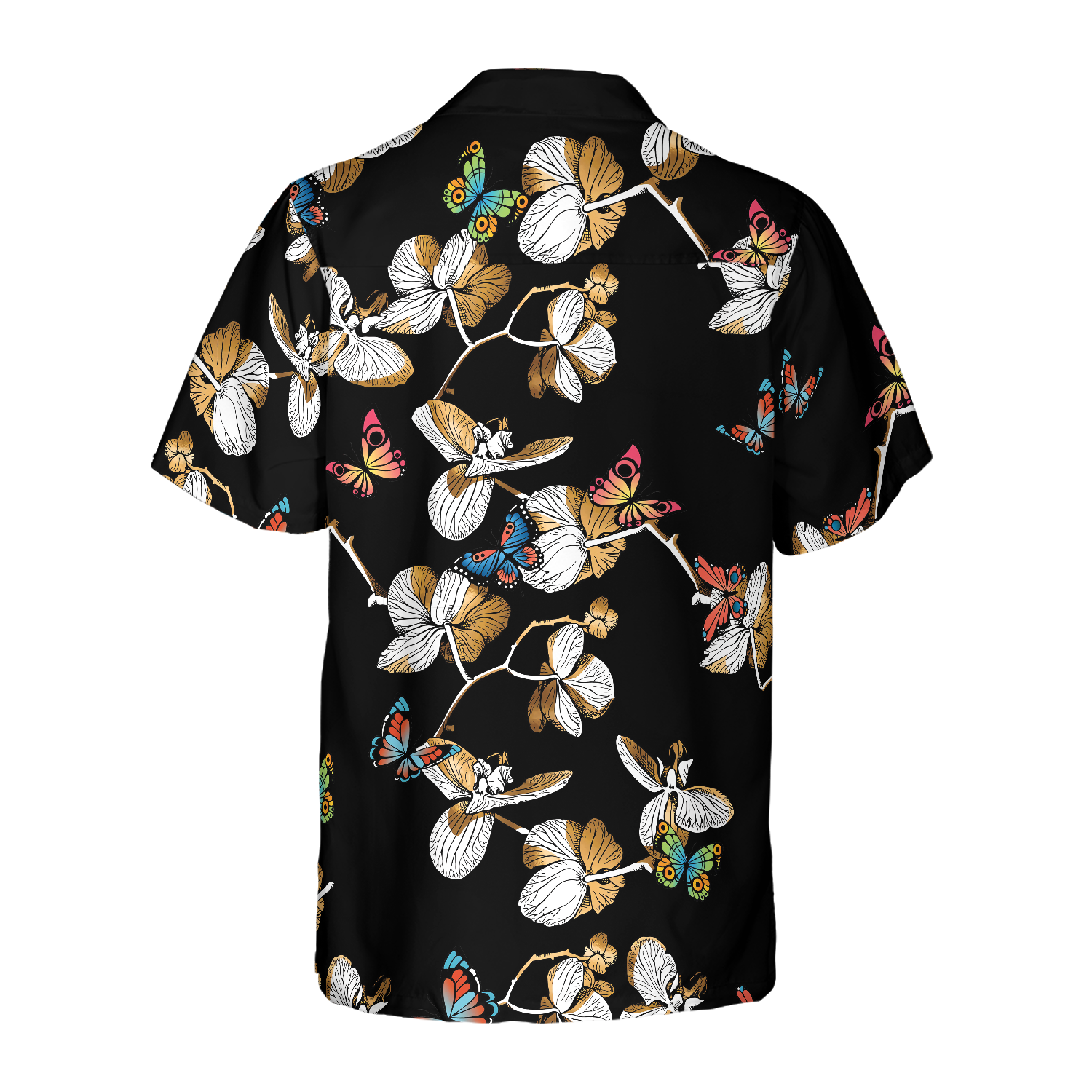 Floral Butterfly Pattern Hawaiian Shirt