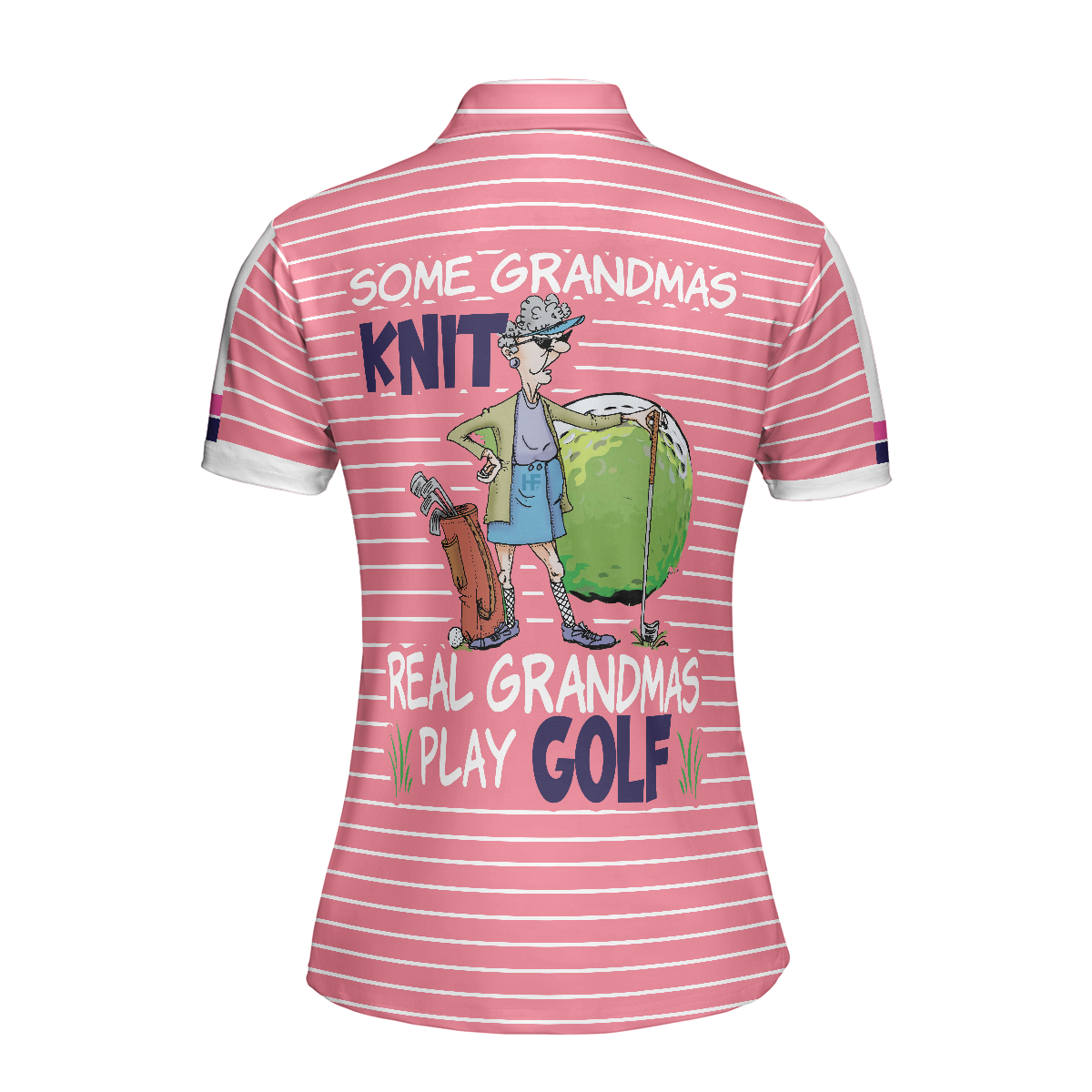 Some Grandmas Knit Real Grandmas Play Golf Short Sleeve Women Polo Shirt, Funny Golf Shirt For Female Players