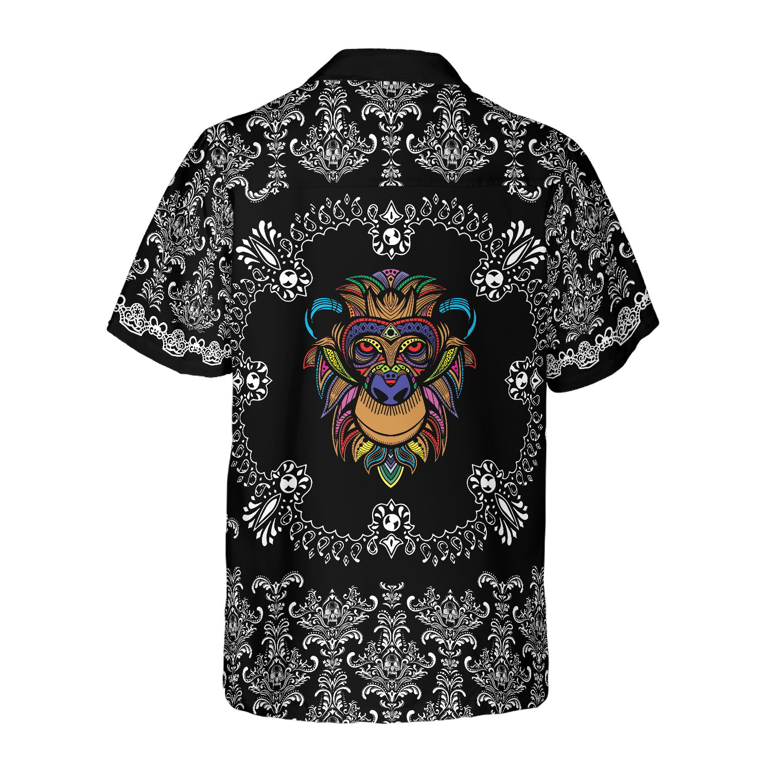 Colorful Monkey With Gothic Pattern Shirt For Men Hawaiian Shirt