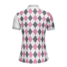 Jesus Is My Savior Golf Is My Therapy Short Sleeve Women Polo Shirt, Argyle Pattern Golf Shirt For Ladies