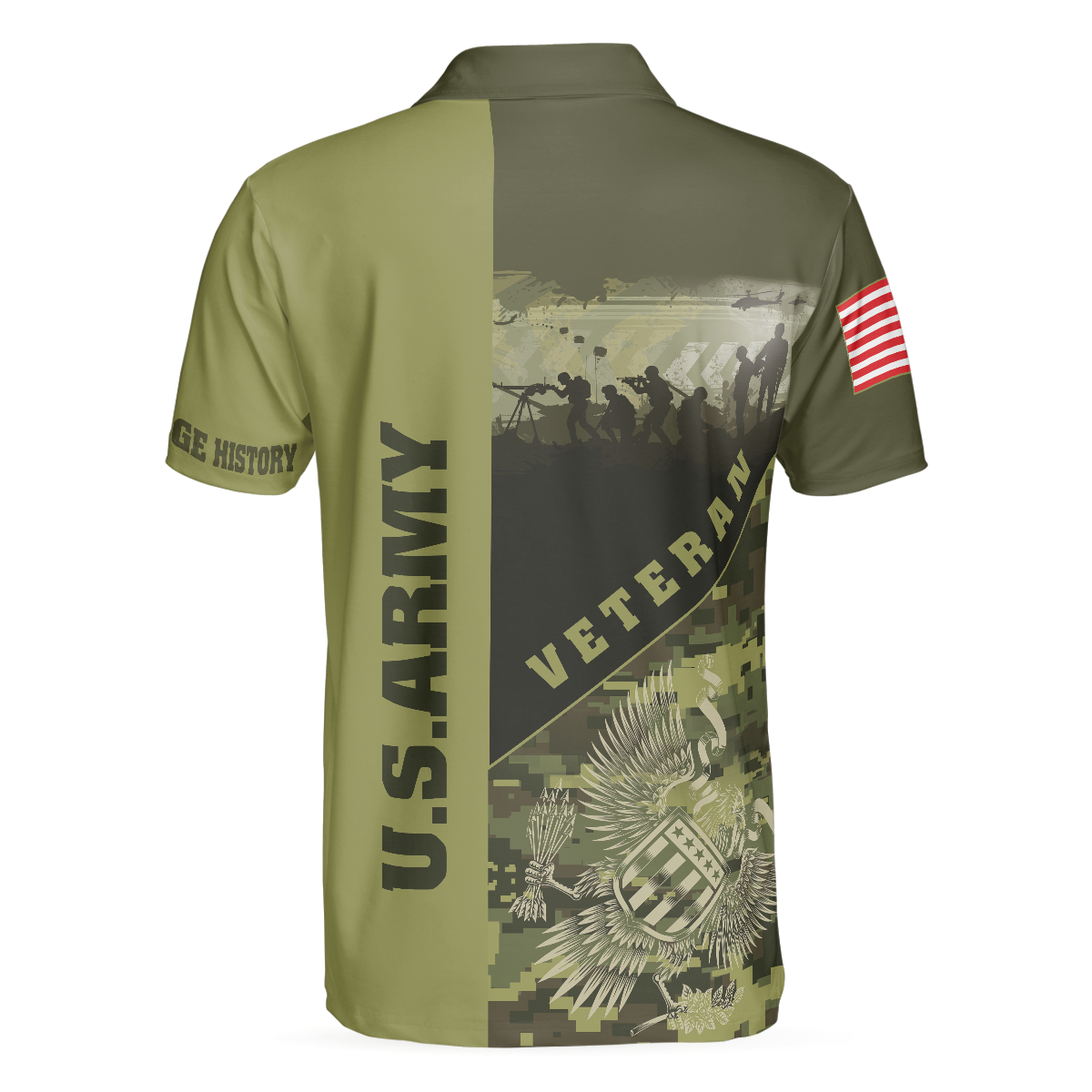 US Army Veterans Can't Change History Green Veteran Polo Shirt, Patriotic Veteran Shirt For Men
