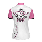 Play For Pink Breast Cancer Awareness Short Sleeve Women Polo Shirt, Pink Leopard Breast Cancer Awareness Shirt