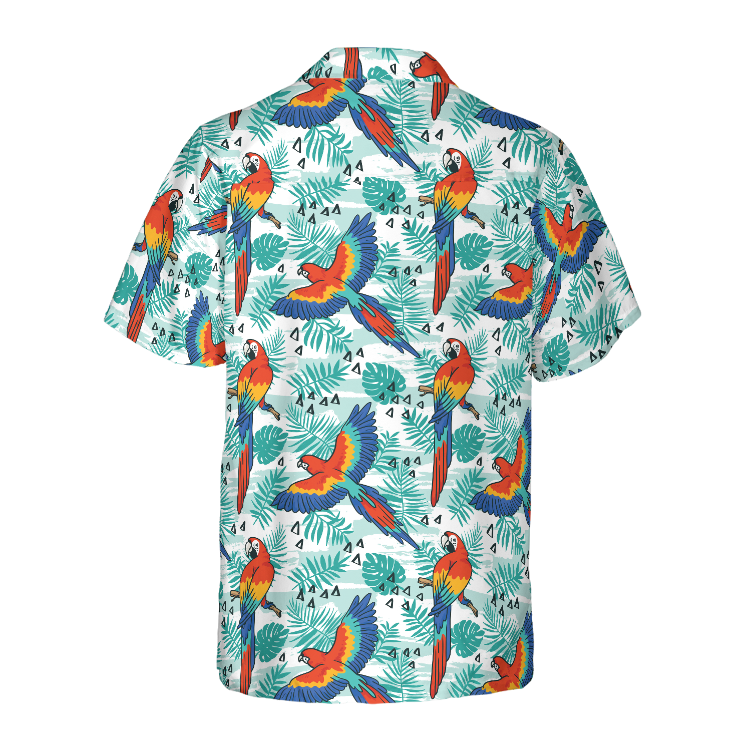 Watercolor Parrot & Palm Leaves Hawaiian Shirt