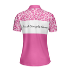 I Am A Simple Woman Golf Short Sleeve Women Polo Shirt, White And Pink Golf Shirt For Ladies, Gift For Wine Lovers