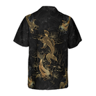 Golden Koi Fish On Waves Hawaiian Shirt