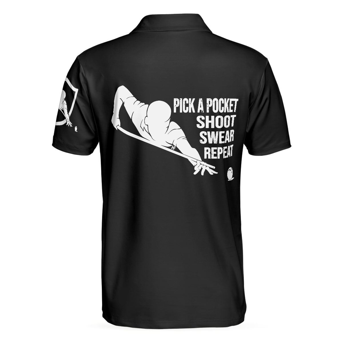 Skull Billiards Polo Shirt, Black And White Billiards Shirt For Billiards Lovers, Basic Shirt Design For Men