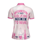 Golfing From Nine To Wine Short Sleeve Women Polo Shirt, White And Red Golf Polo Shirt, Golf Shirt For Wine Lovers