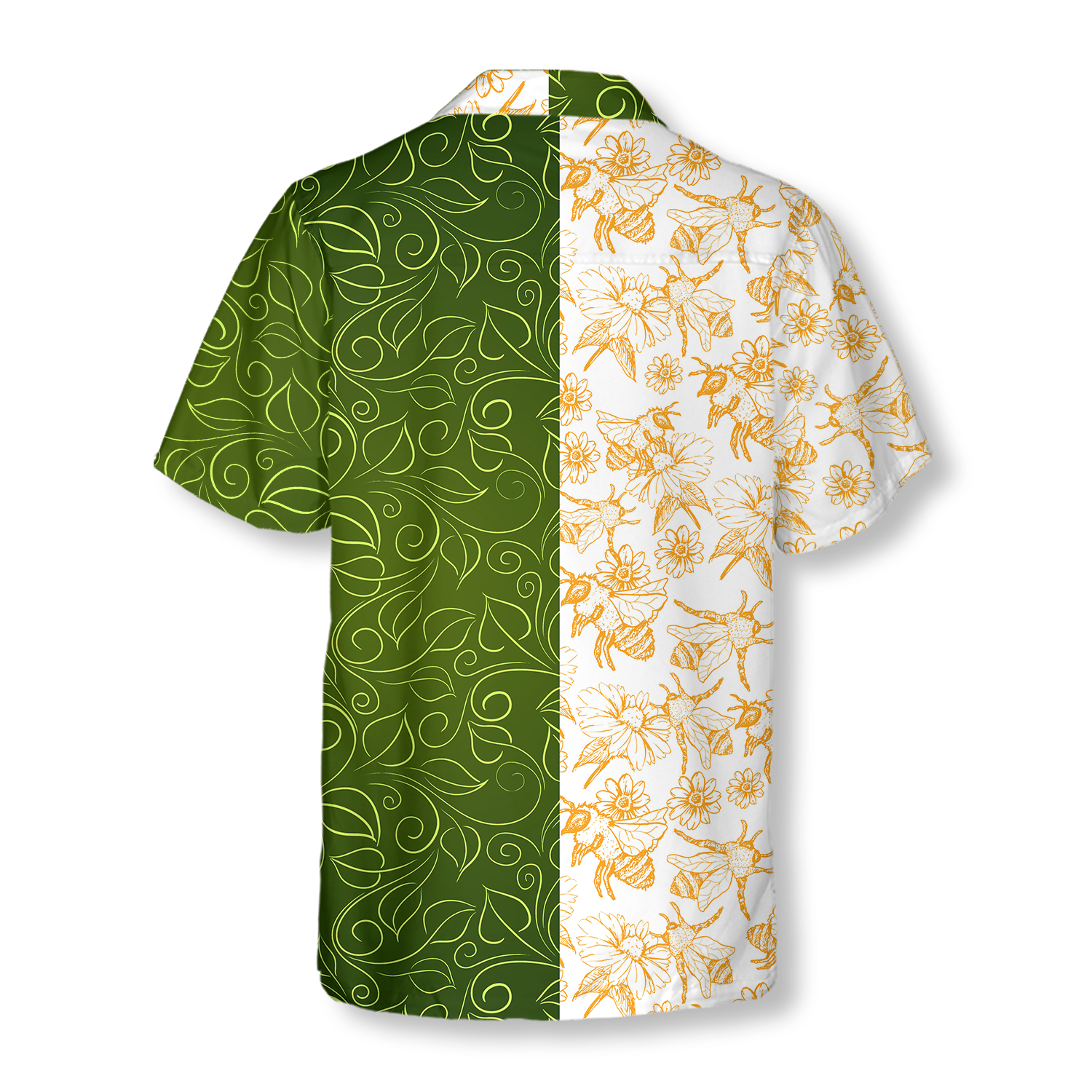 Green Leaves Honey Bee Hawaiian Shirt
