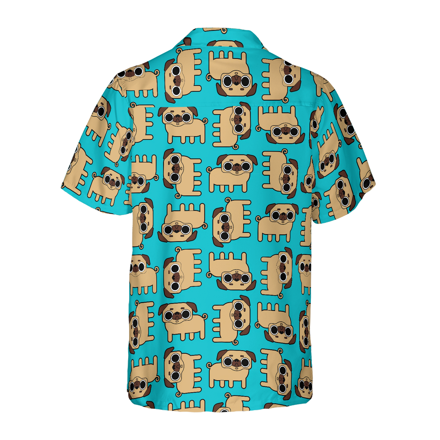 Pug Dog Seamless Pattern Shirt For Men Hawaiian Shirt