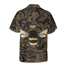 Golden Floral Bee Hawaiian Shirt
