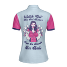 Watch Out This Girl Knows How To Handle Her Balls Bowling Short Sleeve Women Polo Shirt, Bowling Polo Shirt Design