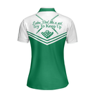 I Play Pool Like A Girl Try To Keep Up Short Sleeve Women Polo Shirt, White And Green Billiards Shirt For Ladies