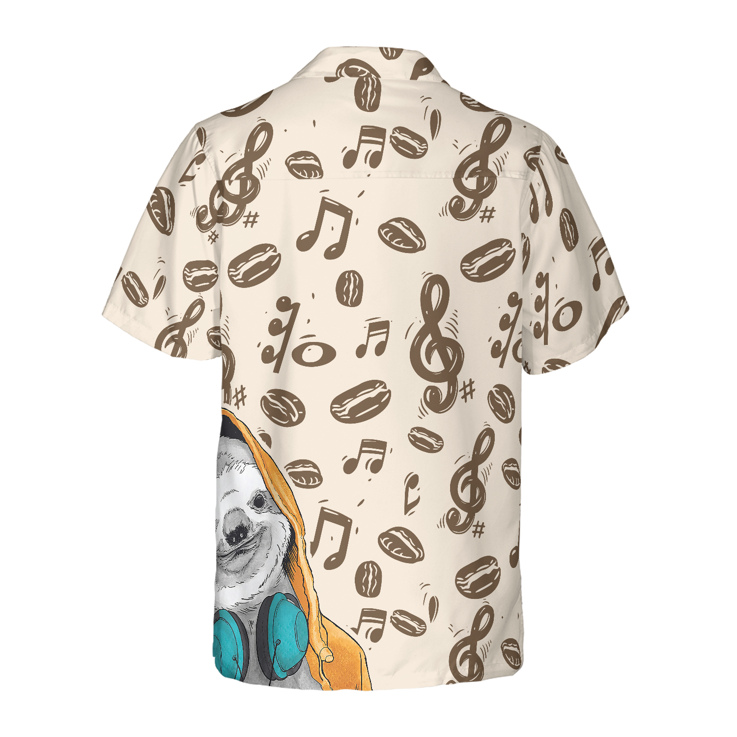Music Note And Sloth Shirt For Men Hawaiian Shirt