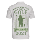 I Just Want To Play Golf And Ignore Bear Golf Polo Shirt For Men, Best Gift For Golfers