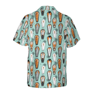 Vampire Coffins Halloween Shirt For Men, Arctic Blue Coffin Pattern Hawaiian Shirt
