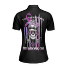 You Mess With The Wrong One, Fck Cancer V2 Short Sleeve Women Polo Shirt