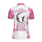 Never Underestimate A Woman Who Loves Golf And Was Born In September Short Sleeve Women Polo Shirt